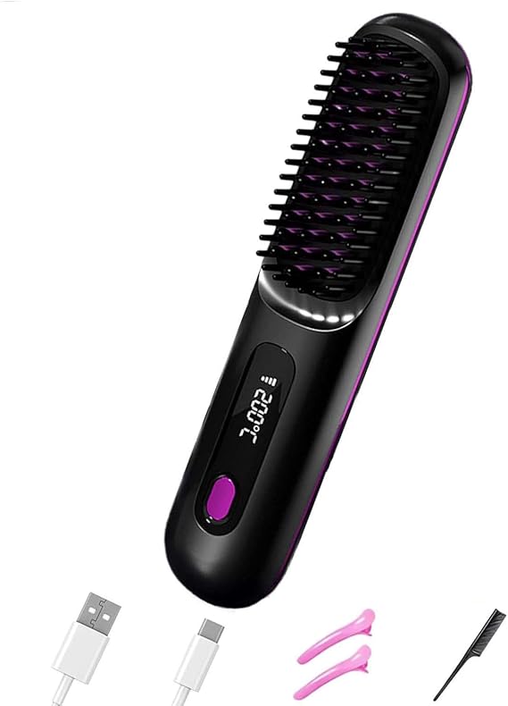 Portable Hair Straightener Brush